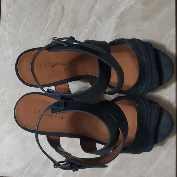 Indigo Rd. Navy Braided Wedges 4" - Picture 2 of 5